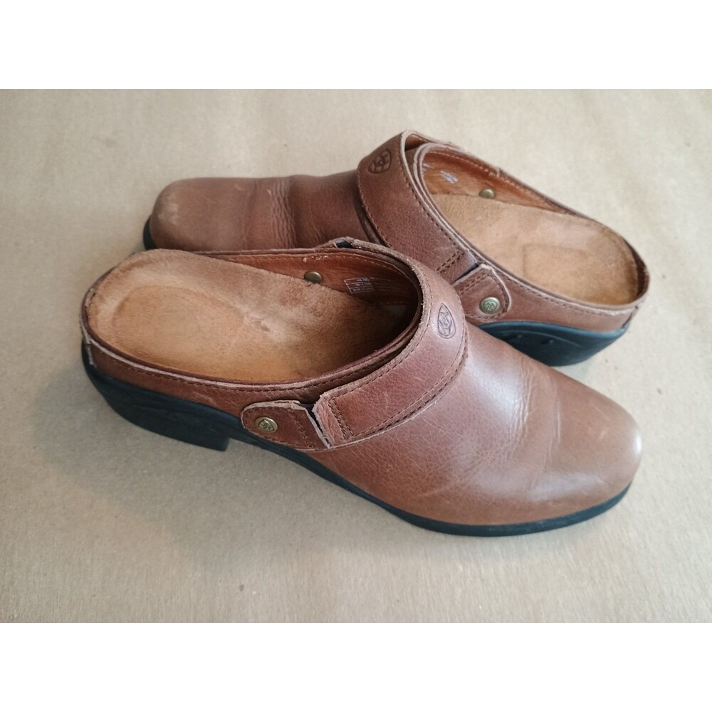Ariat Brown Slip On Clogs Mules Womens Size 7B
